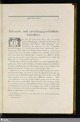 Ästhetische und entwicklungsgeschichtliche Grundlinien