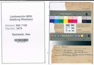 Entnazifizierung Alex Sachewitz , geb. 28.10.1902 (Polizist)