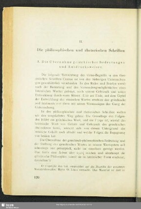 II. Die philosophischen und rhetorischen Schriften