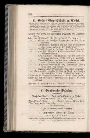 E. Höhere Gewerbschule zu Cassel.
