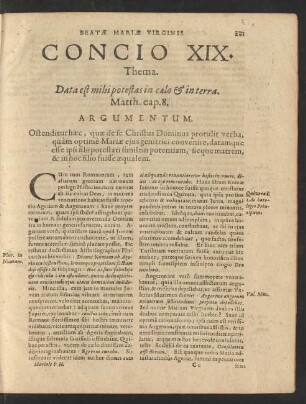 Concio XIX. Thema. Data est mihi potestas in caelo [et] in terra.