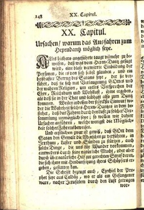 XX. Capitul. Ursachen / warum das Ausfahren zum Hexendantz möglich seye.