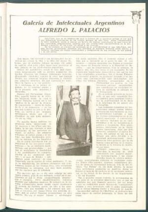 Galería de Intelectuales Argentinos : Alfredo L. Palacios