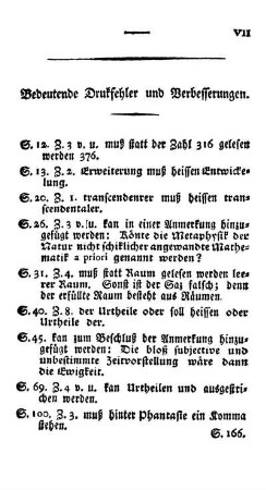 Bedeutende Drukfehler und Verbesserungen.