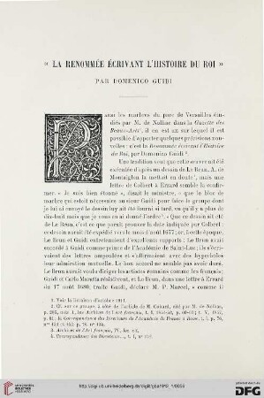 4. Pér. 7.1912: "La Renommée écrivant l'Histoire du Roi" par Domenico Guidi