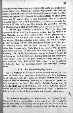 XXII. Die Gewerks-Angelegenheiten
