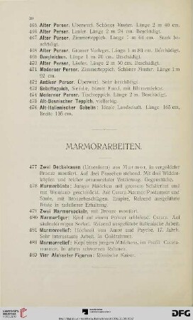 Marmorarbeiten (Nr. 477-483)
