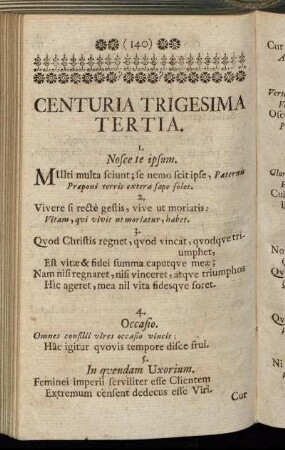 Centuria Trigesima Tertia.