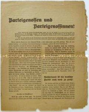 Flugschrift der Kommunistischen Arbeitsgemeinschaft gegen die Politik der KPD-Zentrale