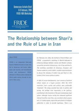 The relationship between Sharia and the rule of law in Iran