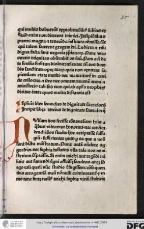 Incipit liber tertius de dignitate sacerdotii.