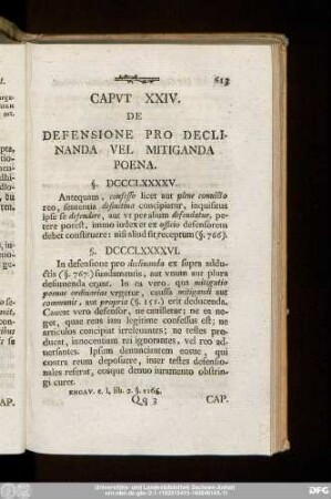 Caput XXIV. De Defensione Pro Declinanda Vel Mitiganda Poena.