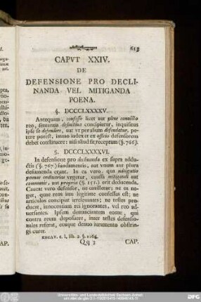 Caput XXIV. De Defensione Pro Declinanda Vel Mitiganda Poena.