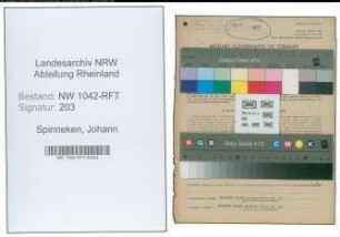 Entnazifizierung Johann Spinneken , geb. 11.11.1889 (Landwirt)