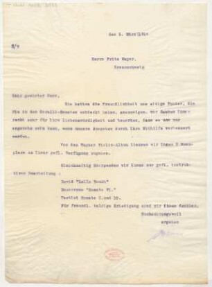 Brief an Fritz Meyer : 05.03.1914