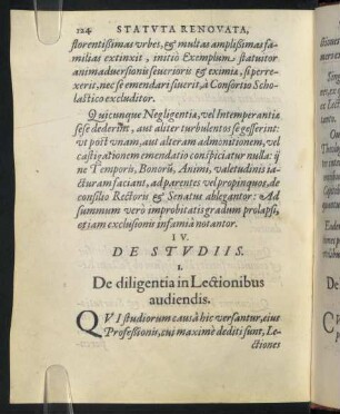 IV. De Studiis.