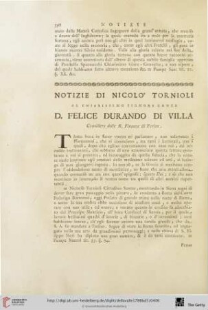 Notizie di Nicolo‘ Tornioli