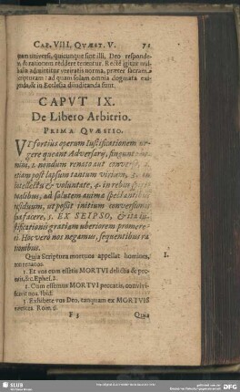 Caput IX. De Libero Arbitrio