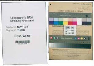 Entnazifizierung Walter Reiss , geb. 06.10.1920 (Kaufm.Angestellter)