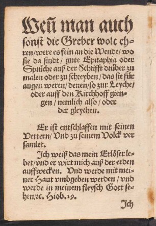 Wen man auch sonst die Greber wolt ehren
