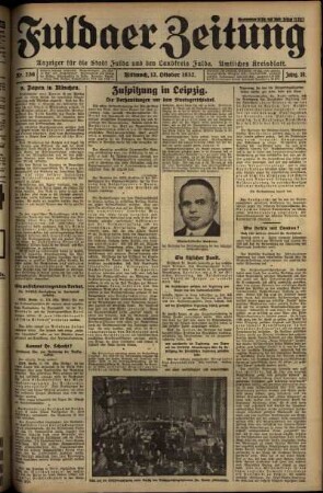 Erste Ausgabe vom Mittwoch, den 12. Oktober 1932.