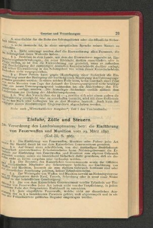 Einfuhr, Zölle und Steuern.