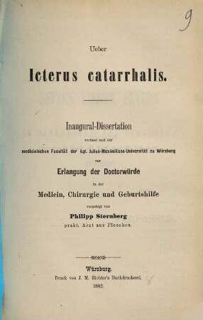 Ueber Icterus catarrhalis