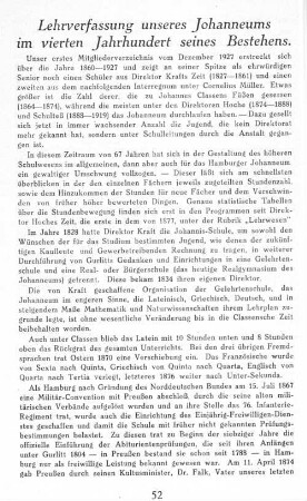 Lehrverfassung unseres Johanneums im vierten Jahrhundert seines Bestehens.