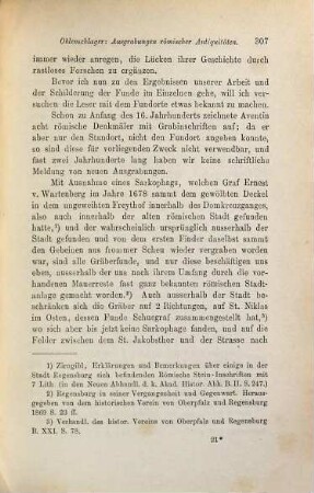 Ueber die in der letzten Zeit gemachten Ausgrabungen römischer Antiquitäten in Regensburg