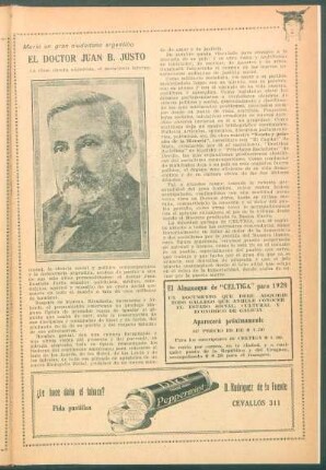 Murió un gran ciudadano argentino : El Doctor Juan B. Justo