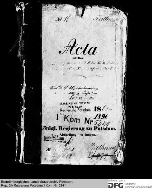 Ortsstatuten auf Grund des § 11 der Städteordnung vom 30. Mai 1853 in Rathenow