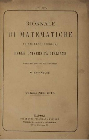 12: Giornale di matematiche