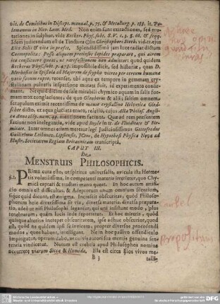 CAPUT III. De MENSTRUIS PHILOSOPHICIS.