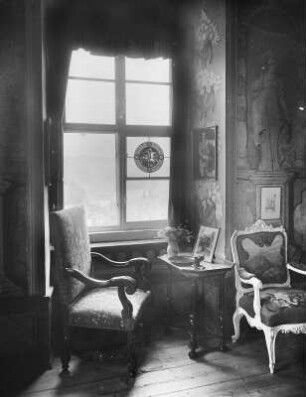 Burgk, Schloss : Burgk. Schloß. Fensternische im Eckzimmer des 3. Obergeschosses