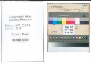 Entnazifizierung Martin Schmitz , geb. 20.07.1901 ()