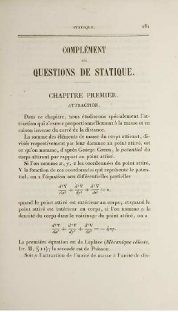 Complément aux Questions de Statique.