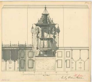 Kanzelaltar Monatskonkurrenz Januar 1908: Aufriss Vorderansicht 1:20; Maßstabsleiste