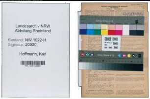 Entnazifizierung Karl Hoffmann , geb. 03.03.1902 (Appreteur)