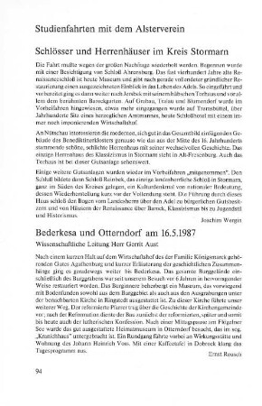 Studienfahrten mit dem Alsterverein
