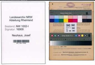 Entnazifizierung Josef Neuhaus, geb. 14.09.1895 (Versandleiter)