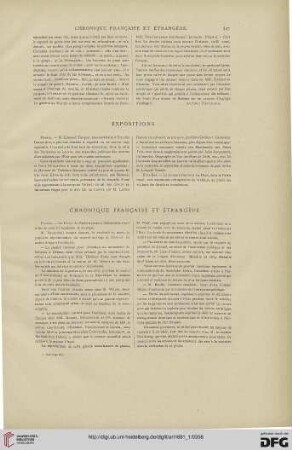 Chronique française et étrangère
