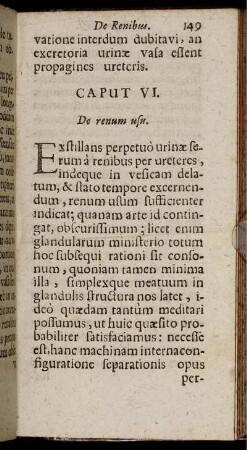 Caput VI. De renum usu.