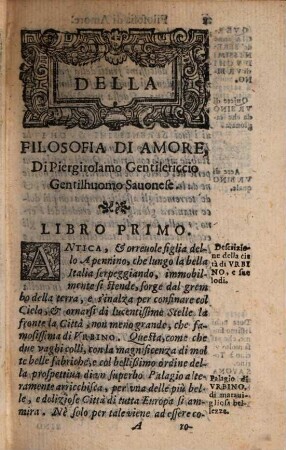 Della filosofia di amore