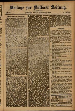 Zweite Ausgabe vom Dienstag, den 17. November 1896.