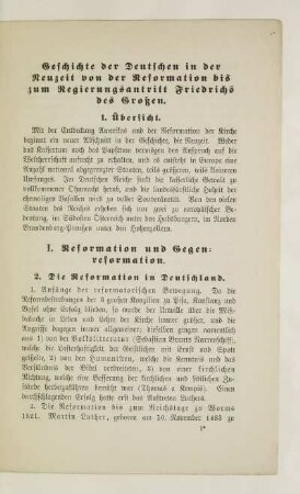 I. Reformation und Gegenreformation