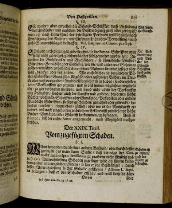Der XXIX. Titul. Vom zugefügten Schaden.