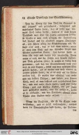 [Große Vortheile der Stallfütterung ...]