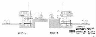 Kornwestheim Pbf: Kornwestheim Rangierbahnhof,Vorentwurf Stellwerk KA - Schnitt A-A, B-B Nebengeb.