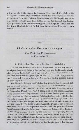 XI. Elektrische Untersuchungen.
