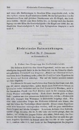 XI. Elektrische Untersuchungen.